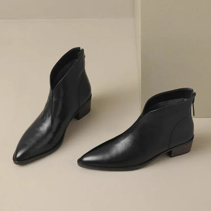 MAISON LORÉ™ | Bottines en cuir à talon bas
